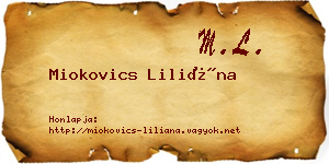 Miokovics Liliána névjegykártya
